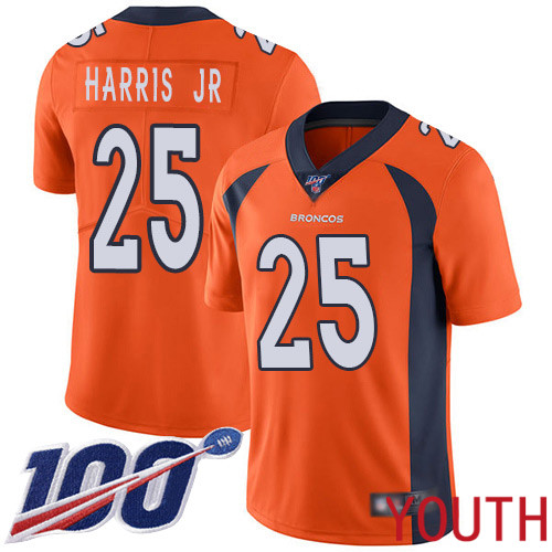 Youth Denver Broncos #25 Chris Harris Jr Orange Team Color Vapor Untouchable Limited Player 100th Season Football NFL Jersey->youth nfl jersey->Youth Jersey